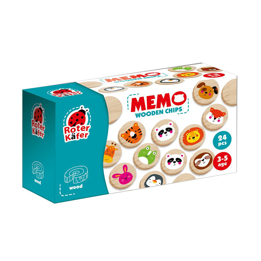 Розвивальна гра Roter Kafer Memo Wooden Chips 24 елементи, від 3 років (RW4014)